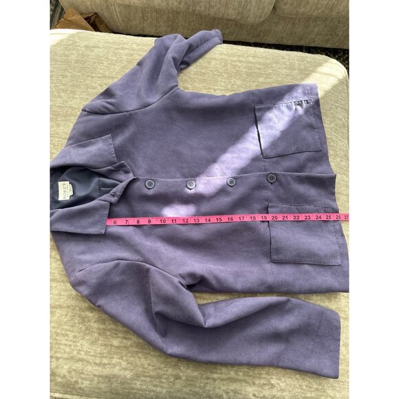 VTG Koret Petites Purple Button-Up Jacket Blazer 10 Faux Suede - Picture 5 of 7